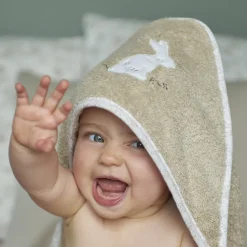 Sale Cape de bain coton bio Merveille beige Enfant Capes De Bain|Nouveautés Bébénew