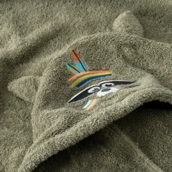 Fashion Drap de bain à capuche coton Playful kaki Enfant Draps De Bain