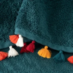 Clearance Drap de bain coton Eclats bleu pétrole Draps De Bain