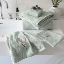 Cheap Drap de bain coton et viscose de bambou Pampa II jade Draps De Bain