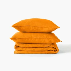 New Drap de lit lin lavé Songe curcuma Draps De Lit