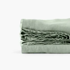 Cheap Drap de lit lin lavé Songe eucalyptus Draps De Lit