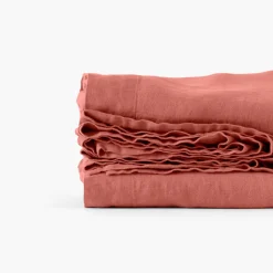 Shop Drap de lit lin lavé Songe terre cuite Draps De Lit