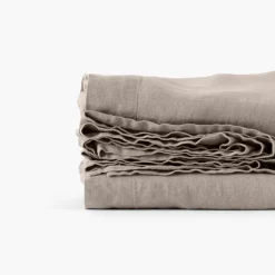 Fashion Drap de lit lin lavé Songe grège Draps De Lit