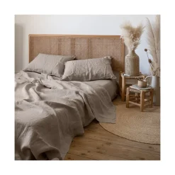 Fashion Drap de lit lin lavé Songe grège Draps De Lit