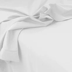 Sale Drap de lit satin de coton lavé bio Quartz blanc Draps De Lit