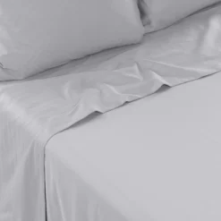 Store Drap de lit satin de coton jacquard pois et rayures Prestige tourterelle Draps De Lit