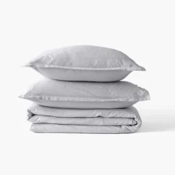 Store Drap de lit satin de coton jacquard pois et rayures Prestige tourterelle Draps De Lit