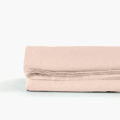 Store Drap de lit satin de coton jacquard pois et rayures Prestige nacre Draps De Lit