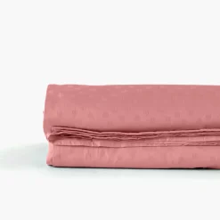 Online Drap de lit satin de coton jacquard pois et rayures Prestige santal Draps De Lit