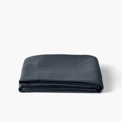 Store Drap de lit satin de coton jacquard pois et rayures Prestige bleu nuit Draps De Lit