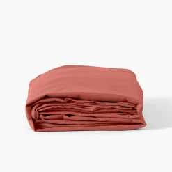 New Drap housse coton lavé Songe terre cuite Draps Housse