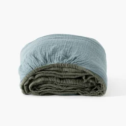 New Drap housse gaze de coton Infini kaki et céladon Femme Coffrets Cadeaux|Coffrets Cadeaux