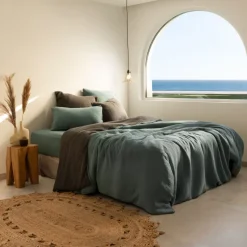 New Drap housse gaze de coton Infini kaki et céladon Femme Coffrets Cadeaux|Coffrets Cadeaux