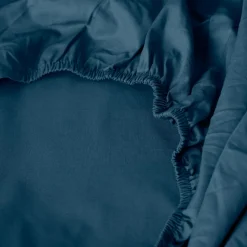 Store Drap housse percale de coton Neo bleu prusse Draps Housse