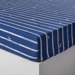Best Sale Drap housse pur coton biologique imprimé rayures Odyssée Enfant Draps Housse