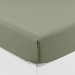 New Drap housse pur coton lavé biologique Souffle sauge Draps Housse