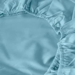 Sale Drap housse satin de coton uni Prestige glacier Draps Housse