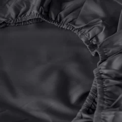 Sale Drap housse satin de coton uni Prestige noir Draps Housse