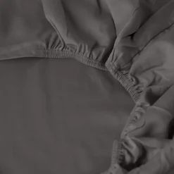 Sale Drap housse satin de coton lavé bio Quartz galet Draps Housse