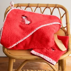 New Gant de toilette coton bio Mes rêves rouge tendre Enfant Gants De Toilette