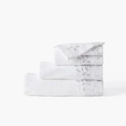 Outlet Gant de toilette coton et viscose de bambou Equinoxe neige Gants De Toilette