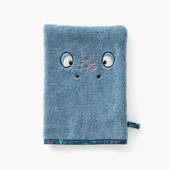 Sale Gant de toilette coton Happyful bleu céleste Enfant Gants De Toilette