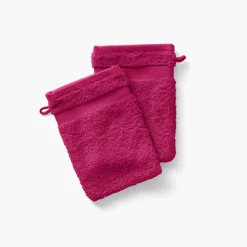 Store Gant de toilette coton Lola II framboise Gants De Toilette
