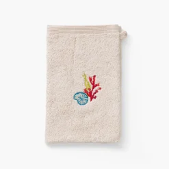 Sale Gant de toilette coton Récif sable Gants De Toilette