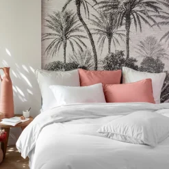 Cheap Housse de couette coton lavé biologique Souffle blanc Housses De Couette