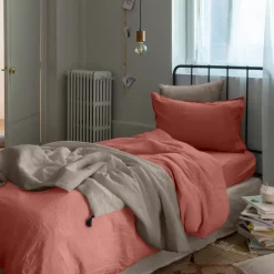 Flash Sale Housse de couette enfant lin et coton lavé Songe terre cuite Enfant Housses De Couette