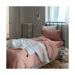 Flash Sale Housse de couette enfant lin et coton lavé Songe rose cendré Enfant Housses De Couette