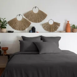 Online Housse de couette lin et coton lavé Songe charbon Housses De Couette