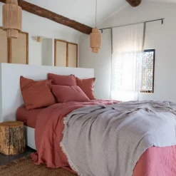 Cheap Housse de couette lin et coton lavé Songe terre cuite Housses De Couette