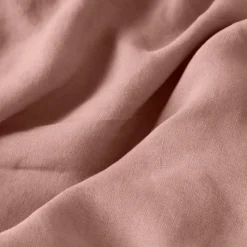 Cheap Housse de couette lin et coton lavé Songe rose cendré Housses De Couette