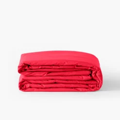 Best Housse de couette percale de coton Neo framboise Housses De Couette