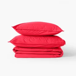 Best Housse de couette percale de coton Neo framboise Housses De Couette