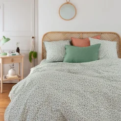 Cheap Housse de couette percale de coton Neo thym végétal Housses De Couette