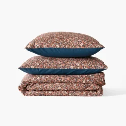 Best Housse de couette percale de coton Neo Bleu Prusse Floral Housses De Couette