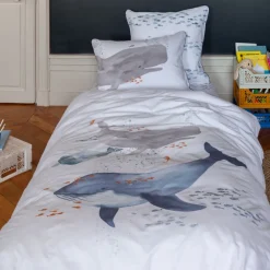 Hot Housse de couette réversible pur coton Océanos Enfant Housses De Couette