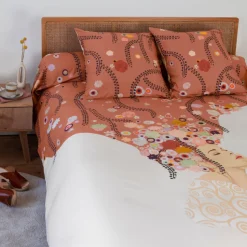 Sale Housse de couette réversible percale de coton Psyché femme Housses De Couette