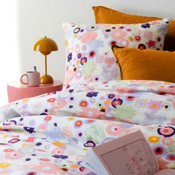 Sale Housse de couette réversible percale de coton Psyché femme Housses De Couette