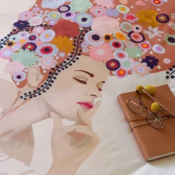 Sale Housse de couette réversible percale de coton Psyché femme Housses De Couette