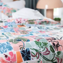 Sale Housse de couette réversible percale de coton Azulejos Housses De Couette