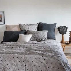 Hot Housse de couette réversible lin et coton lavé Eclipse Housses De Couette