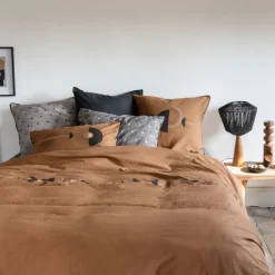 Hot Housse de couette réversible lin et coton lavé Eclipse Housses De Couette