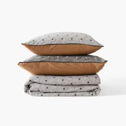 Hot Housse de couette réversible lin et coton lavé Eclipse Housses De Couette