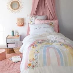 Sale Housse de couette réversible pur coton bio Rêve d'or Enfant Linge De Litbio|Housses De Couette