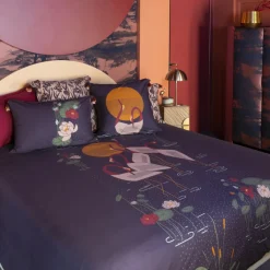 Clearance Housse de couette réversible percale de coton Hokkaido violet Housses De Couette