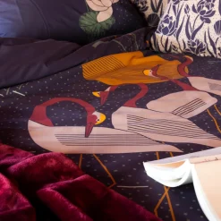 Clearance Housse de couette réversible percale de coton Hokkaido violet Housses De Couette